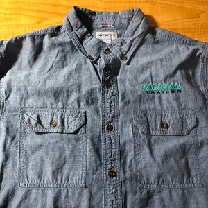 Carhartt Button Front Shirt - Short Sleeve - Men L